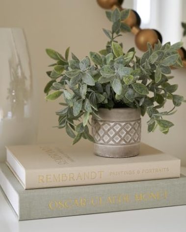 Beautiful Decorative Books - Set of 2 Linen Boxes Enhance Your Coffee Table, Bookshelf or Mantel Decor - Aesthetic Fake/Faux Books for Modern Home Decoration, Photo Storage and as a Keepsake Box