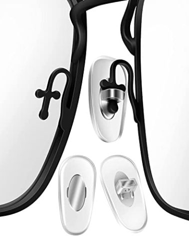 Auzky 5 Pairs Replacement Nose Pads for RayBan RB3526, RB4071, RB6335, RB6375, RB7186 More Plug-in/Push in Mount Type Eyeglasses, Sunglasses Models - Silver