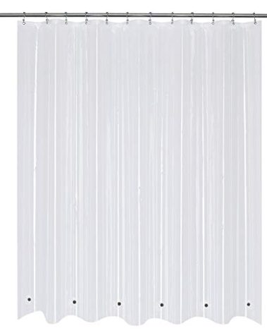 Mrs Awesome 72x68 Shorter Shower Curtain Liner with 6 Magnets Clear PEVA Waterproof Plastic Shower Curtain 72 x 68 inches, Clear