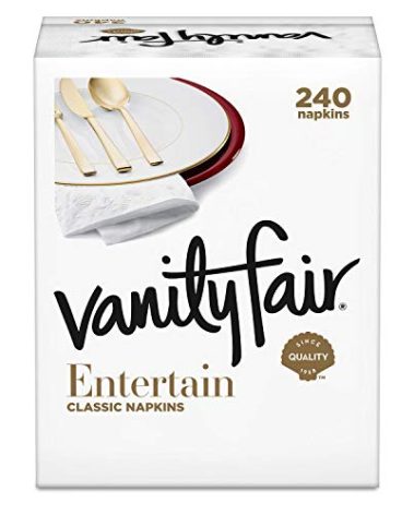 Vanity Fair 3-Ply Dinner Impressions Napkins, 240 Total Count (4 Pack of 60 pieces)