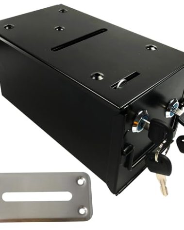 Poker Table Drop Rake Box - Casnio Toke Chip Tip Cash Box With Money Bill Slot Frame for Poker Blackjack Craps Game Tables