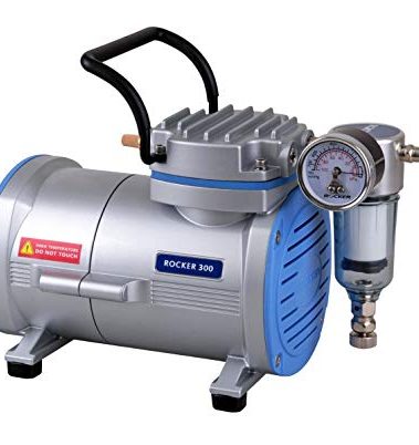 Rocker 300 Oilless Vacuum Pump, 99 mbar, 23 LPM, 1750 RPM, 110V, Piston, Maintenance Free, Overflow Protection