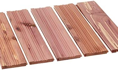 Household Essentials CedarFresh 25003-1 Interlocking Cedar Wood Plank Drawer Liners | Set of 5, Brown, 3.5 x 13.375x 0.375 inches