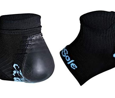 KidSole RX Gel Sports Sock for Kids with Heel Sensitivity from Severs Disease, Plantar Fasciitis (Kid's 2-7, Black)