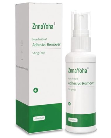 ZnnaYoha Adhesive Remover Spray,No Sting Medical Adhesive Remover for Skin,Ideal for Ostomy Patients, Sensitive Skin and Bandage Removal, Alcohol Free,1oz/ 30ml