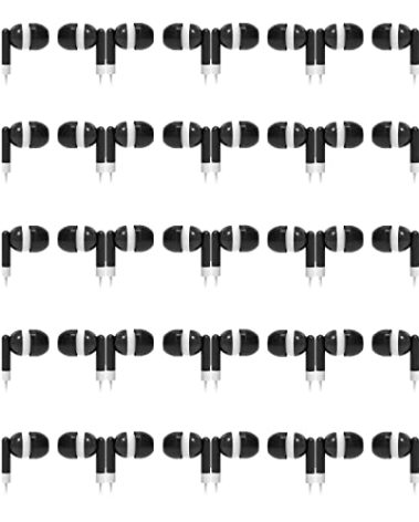 CN-Outlet Wholesale Bulk Earbuds Headphones 50 Pack for iPhone, Android, MP3 Player - Black