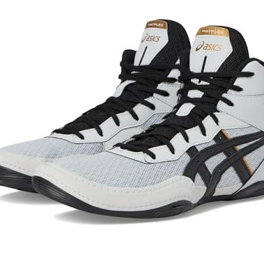 ASICS Men's Matflex 7 Wrestling Shoes, 10.5, Concrete/Black