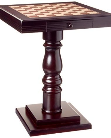 Frenchi Furniture Table, 22.58 x 22.06 x 22.06 in, Mahogany