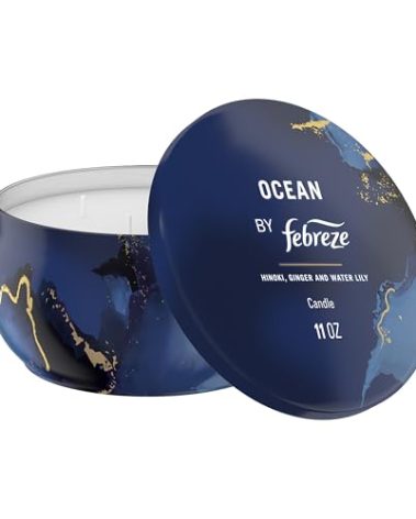 Febreze Scented Candle, Ocean Scent, 11 oz 4 Wick Candle, Single Pack