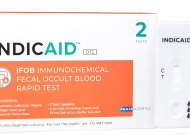 INDICAID Immunochemical Fecal Occult Blood Test (iFOB), FIT Colon Test, 2 Tests, Accurate and Easy at Home, Colon Health Screening Test