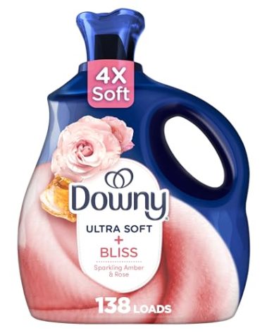 Downy Ultra Soft Fabric Softener Liquid, Bliss, Sparkling Amber and Rose, 93 fl oz, 138 Loads