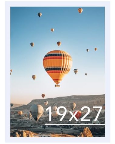 JCJMY 19x27 Picture Frame White for Poster Photo Picture, Horizontal and Vertical Formats for Wall Hanging, 19 x 27 Wall Gallery Poster Photo Frame for 19 by 27 Photos Posters, White