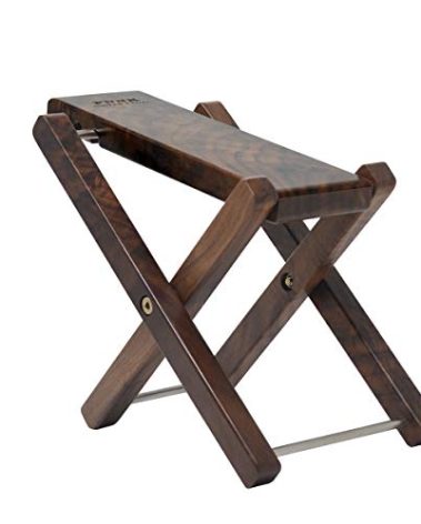 Wood Guitar Foot Stool Black Walnut Solid Wood Footrest 3-Level Adjustable Height Folding Widen Guitar Pedal