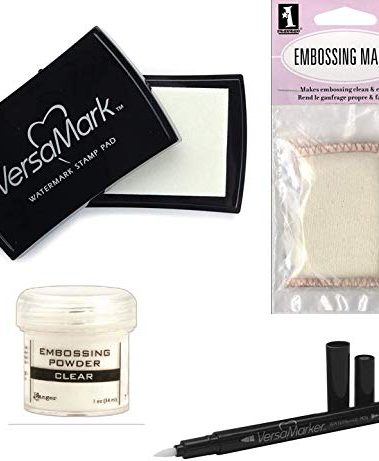 Embossing Essentials Basics: VersaMark Watermark Ink Stamp Pad, Versamarker, Inkadinkado Embossing Powder Tool and Ranger Embossing Powder Clear