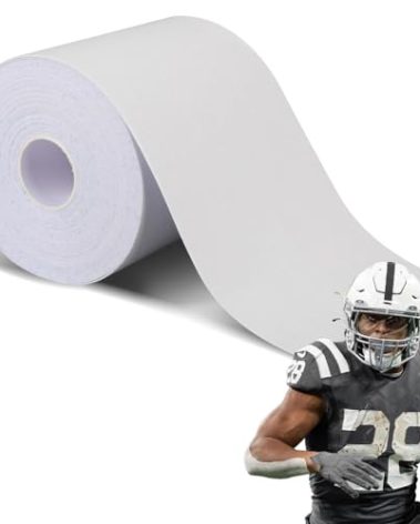Inchfight White Extra Wide Football Turf Tape Protects Skin from Turf Burns, 1 Roll 4 Inch x 10 Yards, Ultra Sticky, Breathable & Hypoallergenic Athletic Turf Tape for All Levels of Football Athletes