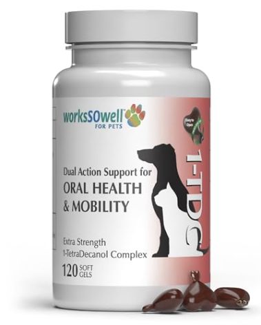 1TDC WorksSoWell Dual Action Joint Supplement for Dogs & Cats - Hip and Joint Supplement for Large Breed & Small Breed - Also Great for Oral Health - Muscle & Stamina Recovery & Arthritis - 120ct