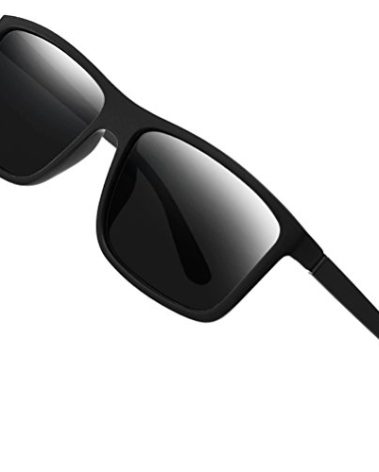 Polarized Sunglasses for Men Driving Mens Sunglasses Rectangular Vintage Sun Glasses for Men/Women Matte Black