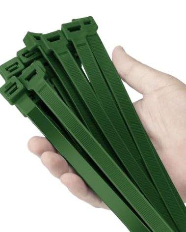 Armpow 24 inch Garden green Zip Ties Heavy Duty 50 PACK, 250 LBS Ultra Exclusive Strong Plastic Wire Ties, Large Cable Ties Extra Long Tie Wraps, Indoor and Outdoor UV Resistant