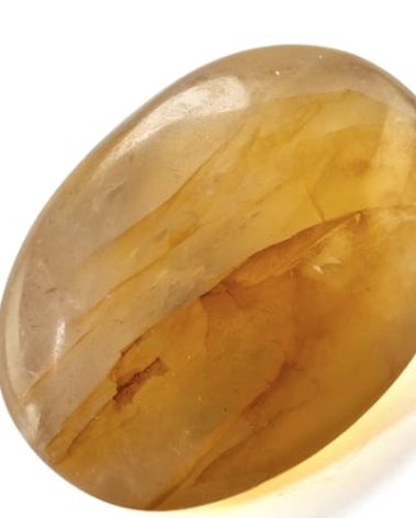 KALIFANO Golden Healer's Quartz Palm Stone with Healing & Calming Effects - AAA Grade High Energy Hematoid Cuarzo Worry Stone with Information Card - Reiki Hematite Crystal Used for Clarity