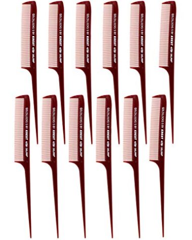 Krest Goldilocks g5 8-1/2 Rattail Comb Extra-fine Tooth. Heat Resistant Hair combs. 1 Dz.