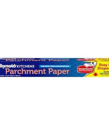 Reynolds Kitchens Stay Flat Parchment Paper Roll, Non Curling Baking Parchment Paper for Baking and Cooking, Oven Safe up to 425 Degrees, 36 Feet x 15 Inches, 45 Total Sq. Ft.