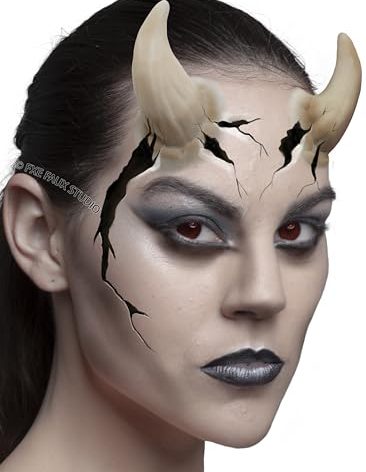 Fxe Faux Studio Large Flesh Devil Horns Halloween Latex Prosthetic Appliance.