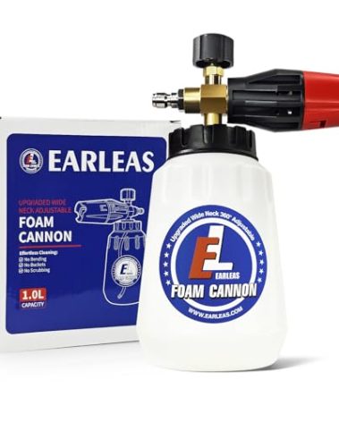 Foam Cannon for Pressure Washer, 1 Liter Bottle, 1/4 Inch Quick Connector, Professional Snow Foam Lance for Car, Glass, Wall, and Exterior Surface Cleaning