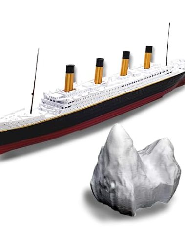 TheRoller3d RMS Titanic Model Ship with Iceberg, 1 Ft Long Assembled, Titanic Toys for Kids, Historically Accurate Titanic Toy, Titanic Ship, Titanic Cake Topper, Titanic Figurine, Titanic Boat