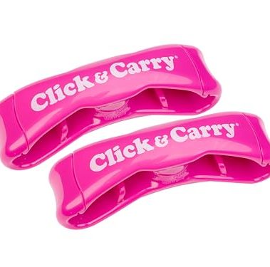 Click & Carry Grocery Bag Holder & Plastic Bag Carrier With Gel Padded Handle - Hands-Free Shopping Assistant for Multiple Bags, Paint Cans & Luggage - 100lb Capacity, As Seen on Shark Tank