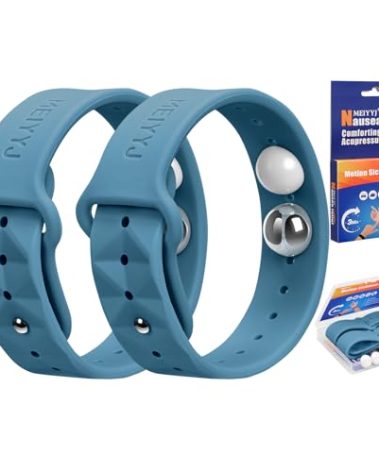 MEIYYJ Morning Sickness Relief Wristbands Motion Sickness Bands for Adults Sea Sickness Wristbands for Cruise Travel Nausea Relief of Headaches, Insomnia, Anxiety and Queasinesss-Blue