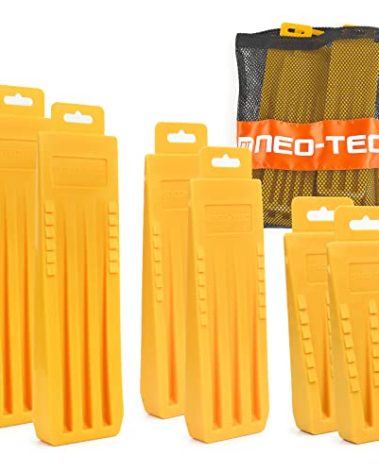 NEO-TEC 6 Pack Tree Felling Wedges with Spikes for Safe Tree Cutting, Yellow (5.5"+8"+10", 2+2+2)