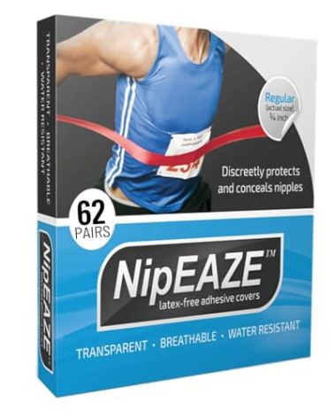 NipEaze - 4pack Value - The Original Transparent Nip Protector - Nipple Chafing Prevention; 62 pairs