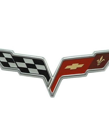 2005-2013 C6 Corvette Front Hood Crossed Flags Badge; OEM Factory Emblem