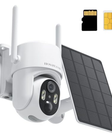 4G LTE Cellular Security Camera No Internet Needed, Solar No wifi Security Camera Outdoor Wireless With SIM Card Jobsite, 2K Color Night Version, 360 Live View, Motion Detection, 2-Way Audio
