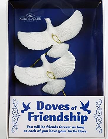 Kurt Adler 4.5" Resin Friendship Dove Ornament Set of 2