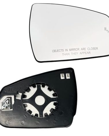 Right Passenger Side Mirror Glass Heated With Blind Spot Without Auto Dimming Compatible with for 2010 2011 2012 2013 2014 2015 2016 CADILLAC SRX (Passenger Blind Spot No-Anti-glare)