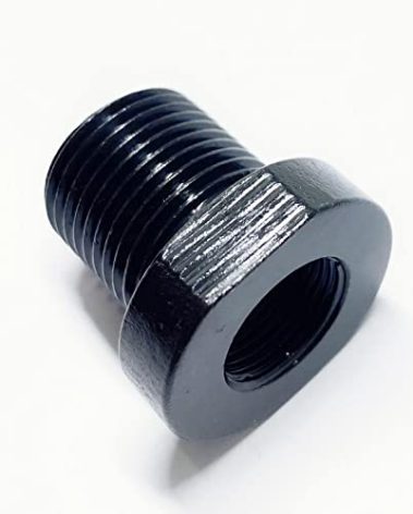 14x1 LH Female to 3/4x16 Male Thread Adapter Steel Black