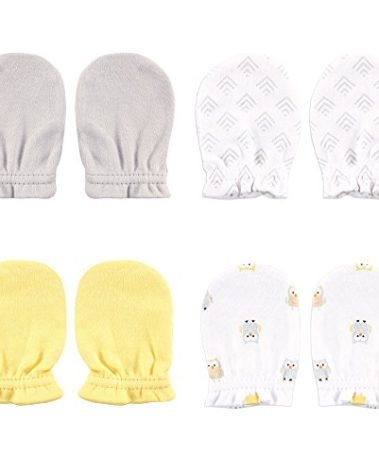 Luvable Friends Unisex Baby Cotton Scratch Mittens, Owl, 0-6 Months