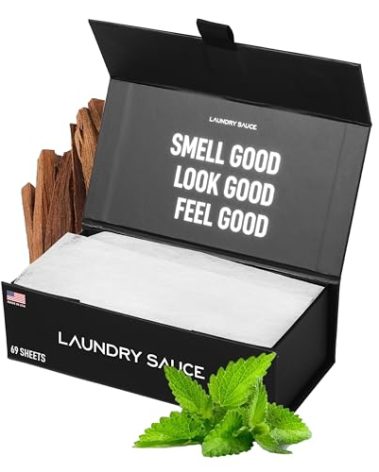 Laundry Sauce - Laundry Dryer Sheets (Australian Sandalwood), Luxury Fragrance, Contains Essential Oils, Softens Fabric, Removes Static Cling, Eco-Friendly Packaging, Travel Friendly, 69 Count