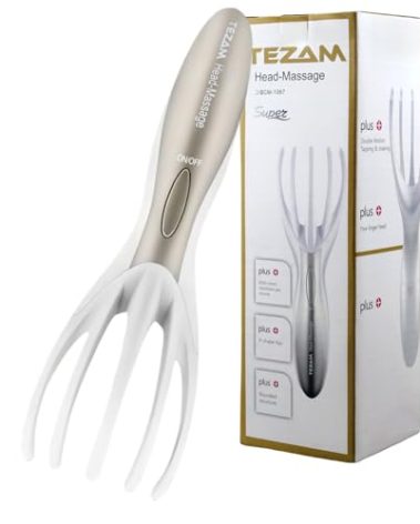 Tezam Electric Head Massager Neck Massage Octopus Scalp Stress Relax Spa Therapy Healing, Soft Resin Finger Gripper Claw Electronic Head Spa Vibration Scalp Massage Tool