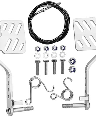 Go Kart Pedals with Throttle Cable, Go Cart Brake Throttle Pedal with 71" Cable for 212cc 196cc 6.5hp Road Rocket, Azusa Fun Kart, Carter, Radio Flyer Kart Cart Racing Drift Trike, Vintage Type, DIY