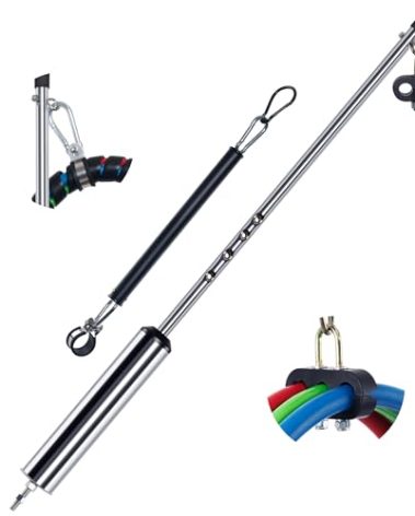 Dazakoot 40” Swivel Pogo Stick with 16" Tender Spring, Pogo Stick for Semi Truck, Air Brake Line & Electric Power Cord Holder Stand, Stick with Clamp, 3 Hole Clamp, Lock Screw