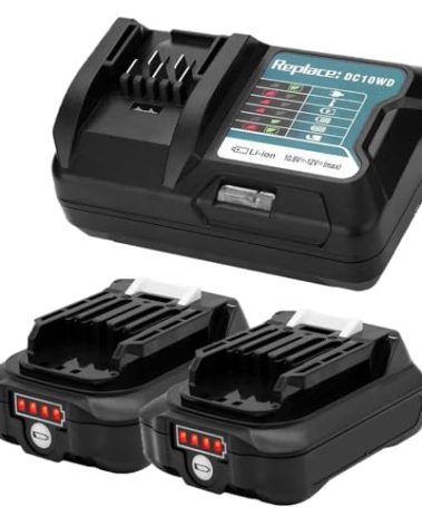CYDZ® Replacement Makita 12V Battery BL1021B BL1041B BL1016,12V 2.0Ah,Compatible with 12 Volt Charger DC10WD, for 12 Volt CXT Series Batteries and Charger