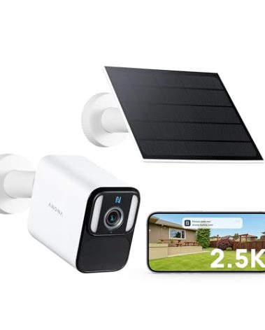 Anona Lucio 2.5K Security Camera Outdoor Battery Wireless with Solar Powered, Color Night Vision & 138° FOV, Multi-Object Detection, No Hub Needed, Two-Way Audio, IP67