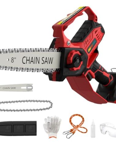 Mini Chainsaw for Miwaukee M18 Battery, 8-Inch and 6-Inch 2-IN-1 Cordless Electric Chain saw with Brushless Motor and Auto-Oiler, 800W Hand Mini Chainsaw for Tree Pruning Wood Cutting(No Battery)