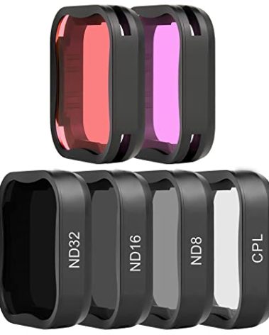 SOONSUN 6-Pack Lens Filter for GoPro Hero 7 6 5 Black (ND8, ND16, ND32, CPL, Light Red, Magenta Filter), Neutral Density Circular Polarizing and Dive Filters Kit for GoPro Hero 5 6 7 Black Camera