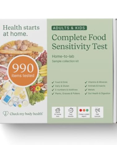 Check My Body Health 990 Items Complete Food Sensitivity Test Kit for Adults – Non-Invasive Food Intolerance Test Kit – at-Home Hair Sample Bioresonance Testing with Results in 3–5 Days