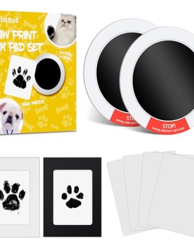 Nabance Paw Print Kit, Dog Nose Print Kit, Mess-Free Paw Print Stamp Pad for Dogs & Cats, 8Pcs Pet Paw Print Impression Kit with Photo Frames, Safe Clean Touch Ink Pads, Nose Print Stamp Pad for Dogs