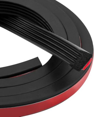 326A0004 Tonneau Cover Bulkhead Seal 3/5 in x 65 in, Truck Bed Cover Seal, Self-Adhesive EPDM Ribbed Foam Rubber Weather Stripping for RV, Boat, Auto, Truck, Marine, Garage Door (Black)