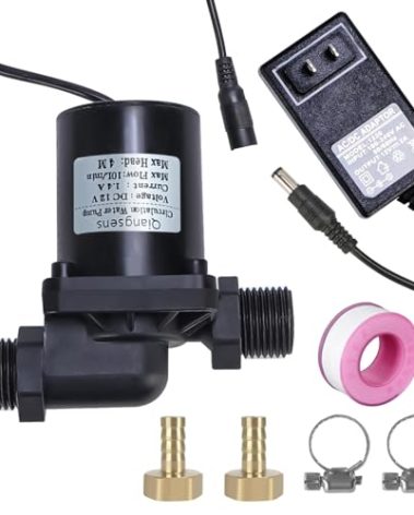 DC 12V Solar Water Heater Circulating Pump With DC Power Adapter, High-Temperature Resistant, Lift 4M, Flow Rate 10LPM 2.64GPM